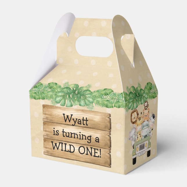 Wild One Birthday Safari Geschenkschachtel (Vorderseite)