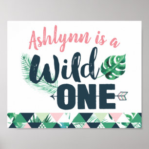 Wild ONE Birthday Sign Poster