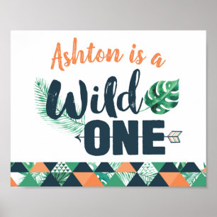 Wild ONE Birthday Sign Poster