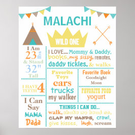 Wild One Birthday Sign Poster