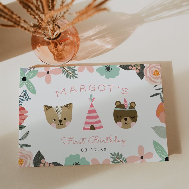 Wild One | Boho Camping Theme First Birthday Party Gästebuch (Von Creator hochgeladen)