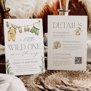 Wild One Boho Safari All in One Baby Dusche Einladung