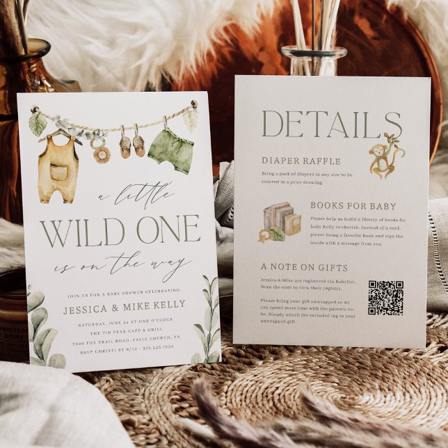 Wild One | Boho Safari All in One Baby Dusche Einladung (Von Creator hochgeladen)