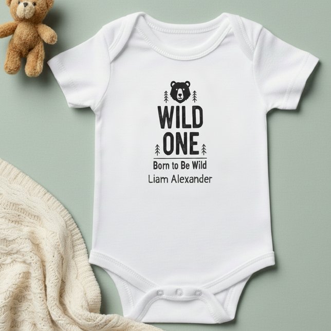 WILD ONE Born to Be Wild Personalized   Bodysuit Baby Strampler (Von Creator hochgeladen)
