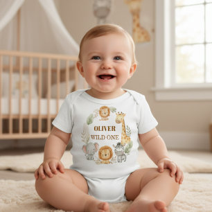 Wild One Boy 1. Geburtstag Safari Baby T-shirt