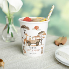 Wild One Boy 1. Geburtstag Safari Pappbecher