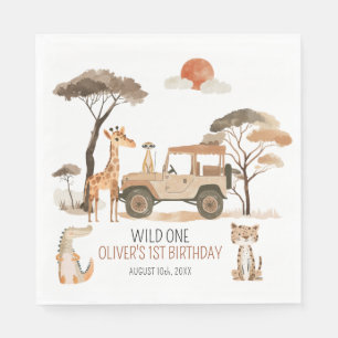 Wild One Boy 1. Geburtstag Safari Serviette