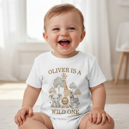 Wild One Boy 1st Birthday Safari Baby Baby T-shirt