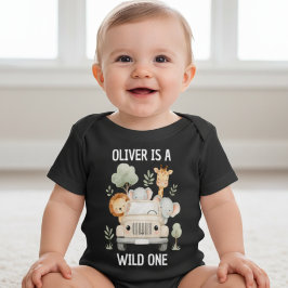 Wild One Boy 1st Birthday Safari Baby T-shirt