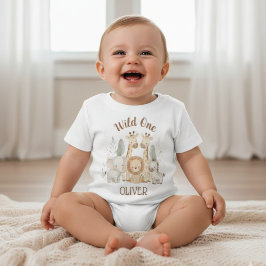 Wild One Boy 1st Birthday Safari Baby T-shirt