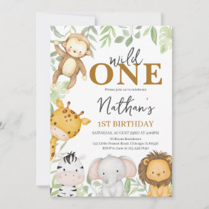 Wild One Boy Birthday Einladung