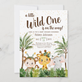 Wild One Boy Jungle Baby Dusche Einladung
