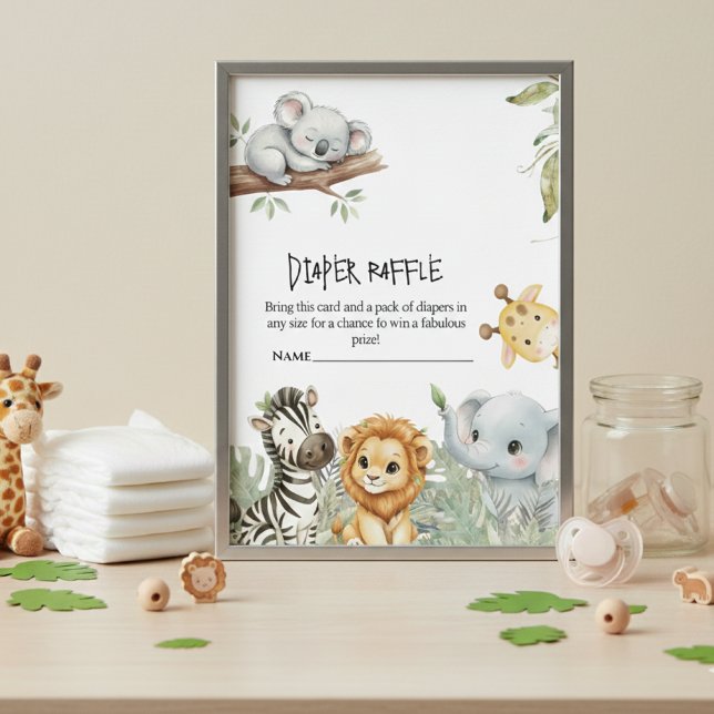 Wild One Boy Safari Jungle Animals Baby Shower  Begleitkarte (Von Creator hochgeladen)
