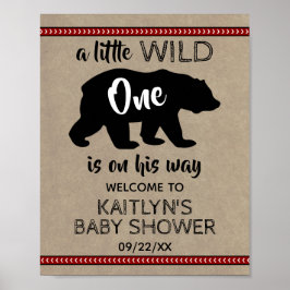 Wild One Boys Baby Dusche Willkommen Poster