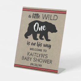 Wild One Boys Baby Dusche Willkommen Sockelschild