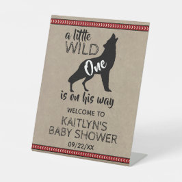 Wild One Boys Baby Dusche Willkommen Sockelschild