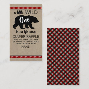 Wild-One-Boys-Baby-Dusche-Windeln-Raffle Begleitkarte