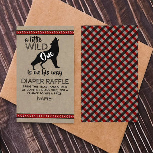 Wild-One-Boys-Baby-Dusche-Windeln-Raffle Begleitkarte