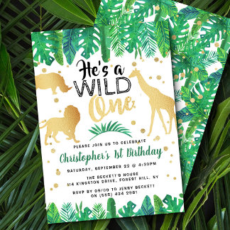 Wild One Boys erste Geburtstagsparty Einladungen