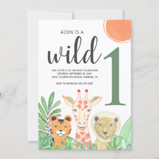 Wild One Boys erster Geburtstag Einladung