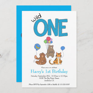 Wild One Boys First Birthday Safari Jungle Animals