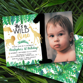 Wild One Boys Foto Einladung zum Geburtstag