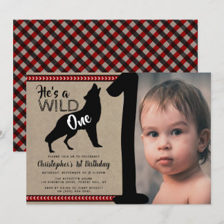 Wild One Boys Foto Einladung zum Geburtstag