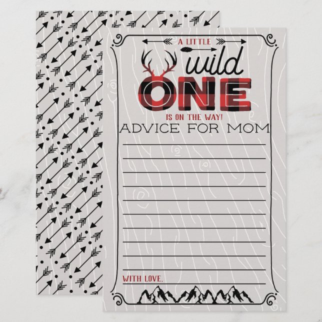 Wild One Boys Rustikale Kariert Lumberjack Baby Ad (Vorne/Hinten)