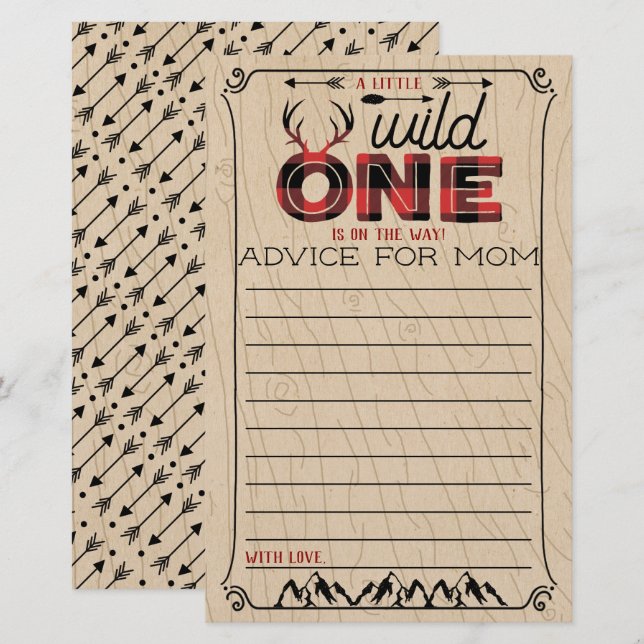 Wild One Boys Rustikale Kariert Lumberjack Baby Ad (Vorne/Hinten)