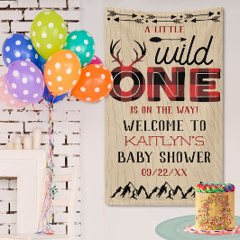 Wild One Boys Rustikale Karierte Lumberjack Babydu Banner