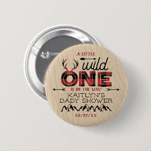 Wild One Boys Rustikale Karierte Lumberjack Babydu Button