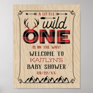 Wild One Boys Rustikale Karierte Lumberjack Babydu Poster