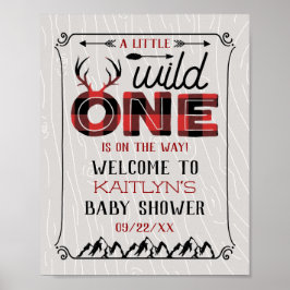 Wild One Boys Rustikale Karierte Lumberjack Babydu Poster