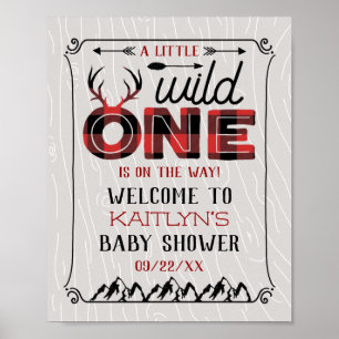 Wild One Boys Rustikale Karierte Lumberjack Babydu Poster