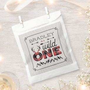 Wild One Boys Rustikaler Kariert Lumberjack 1. Geb Geschenktütchen