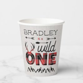 Wild One Boys Rustikaler Kariert Lumberjack 1. Geb Pappbecher