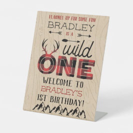 Wild One Boys Rustikaler Kariert Lumberjack 1. Geb Sockelschild