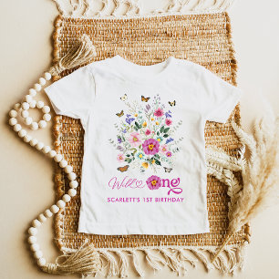 Wild One Bright Wildblumen Girl 1. Geburtstag Baby T-shirt