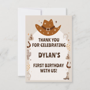 Wild One Cowboy Birthday Dankeskarte
