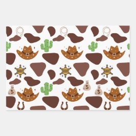 Wild One Cowboy Birthday Geschenkpapier Set