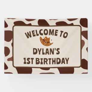 Wild One Cowboy Birthday Party Banner