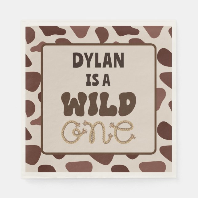 Wild One Cowboy Birthday Serviette (Vorderseite)
