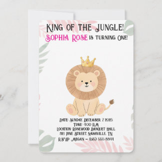 Wild One Crown erste Geburtstagseinladung Einladung