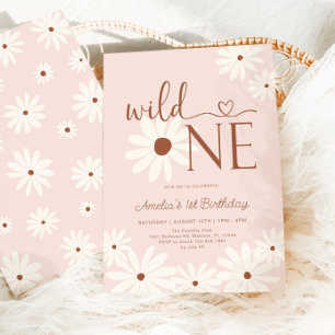 Wild One Daisy 1. Geburtstag Einladung