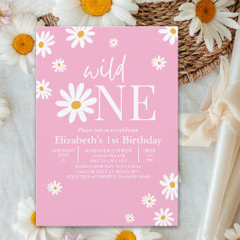 Wild One Daisy First Birthday Girl – Floral 1st Einladung