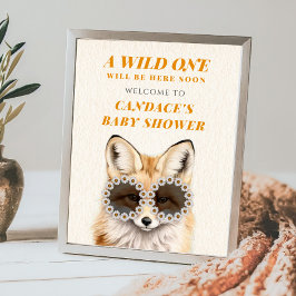 Wild One Daisy Fox Baby Dusche Willkommen Poster