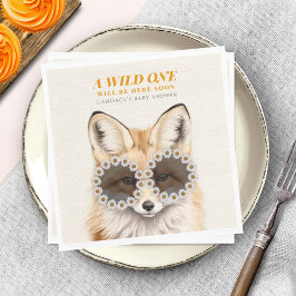 Wild One Daisy Fox Baby Shower Serviette
