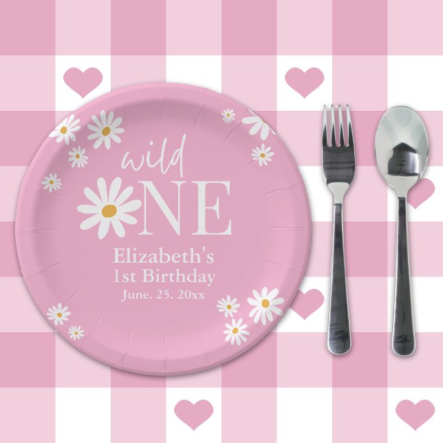 Wild One Daisy – Girl’s First Birthday Boho Party Pappteller (Von Creator hochgeladen)