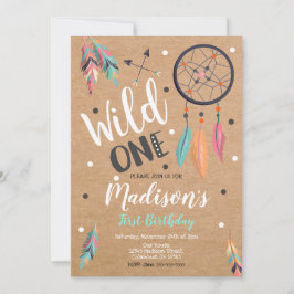Wild One Dreamcatcher Einladung zum 1. Geburtstag