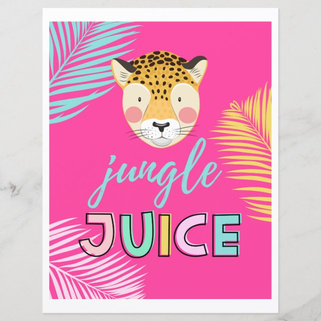 Wild One Drink Sign | Jungle Juice-Zeichen | Cheet (Vorderseite)